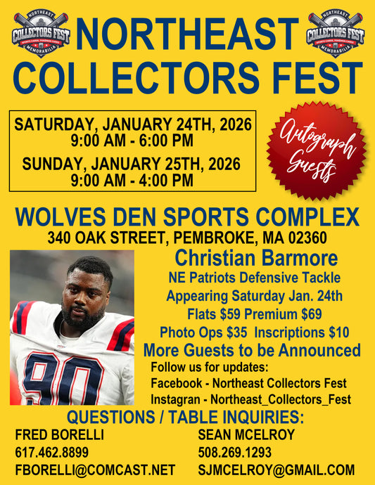 Christian Barmore Footballs, Large flats over 16x20, Jerseys, other oversized equipment