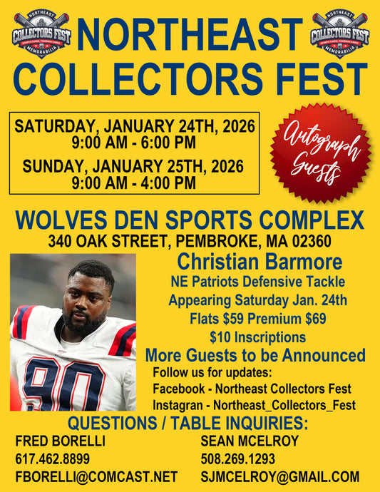 Christian Barmore Footballs, Large flats over 16x20, Jerseys, other oversized equipment